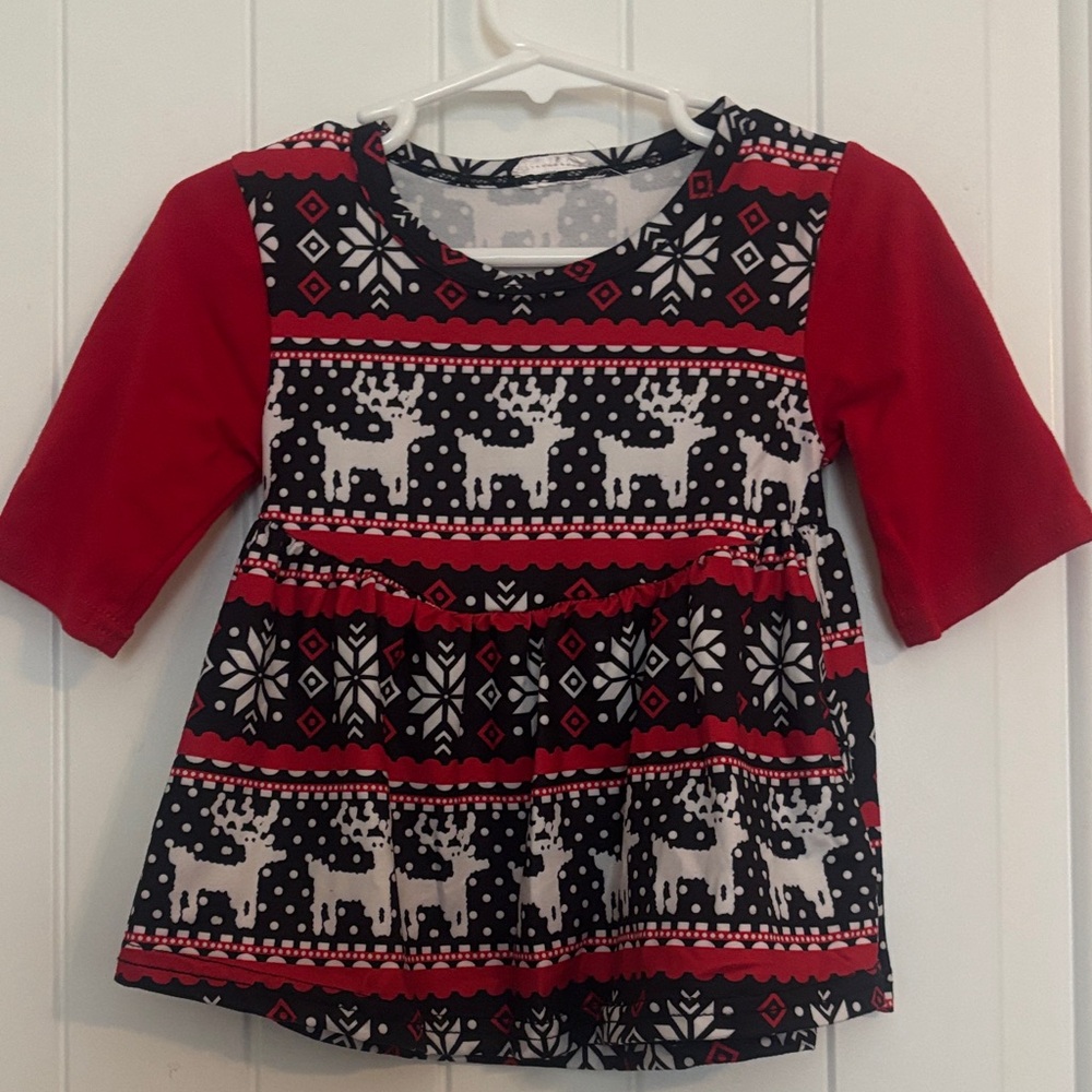 Festive Red and Black Kids Shirt